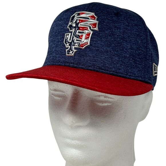 San Francisco Giants Hat Baseball Cap USA American Flag New Era Blue Fitted 7 - Picture 10 of 10